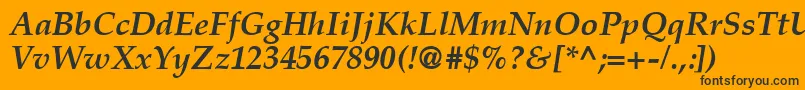 CriteriaSsiBoldItalic-Schriftart – Schwarze Schriften auf orangefarbenem Hintergrund