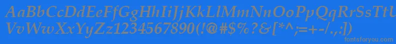 CriteriaSsiBoldItalic-fontti – harmaat kirjasimet sinisellä taustalla