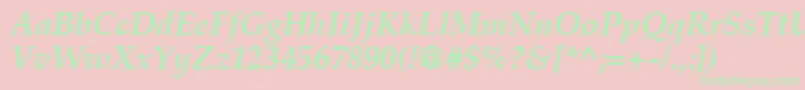 CriteriaSsiBoldItalic Font – Green Fonts on Pink Background