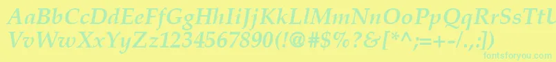 フォントCriteriaSsiBoldItalic – 黄色い背景に緑の文字