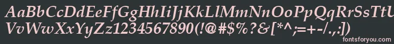CriteriaSsiBoldItalic-fontti – vaaleanpunaiset fontit mustalla taustalla