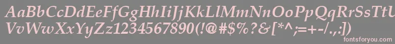 CriteriaSsiBoldItalic-fontti – vaaleanpunaiset fontit harmaalla taustalla