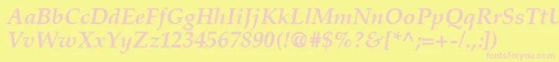 CriteriaSsiBoldItalic Font – Pink Fonts on Yellow Background