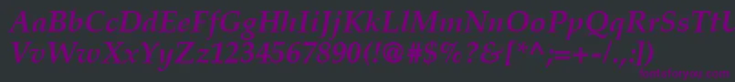 Шрифт CriteriaSsiBoldItalic – фиолетовые шрифты на чёрном фоне