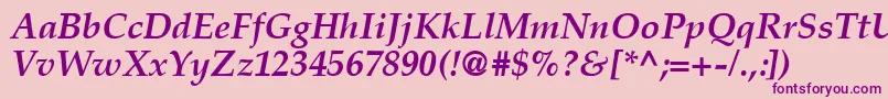CriteriaSsiBoldItalic Font – Purple Fonts on Pink Background