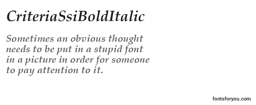 CriteriaSsiBoldItalic Font