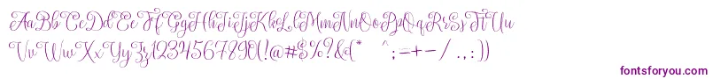 SettaScript-Schriftart – Violette Schriften auf weißem Hintergrund