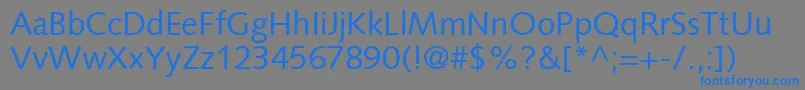 PfsyntaxRoman-Schriftart – Blaue Schriften auf grauem Hintergrund