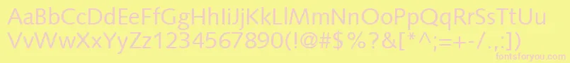 PfsyntaxRoman Font – Pink Fonts on Yellow Background