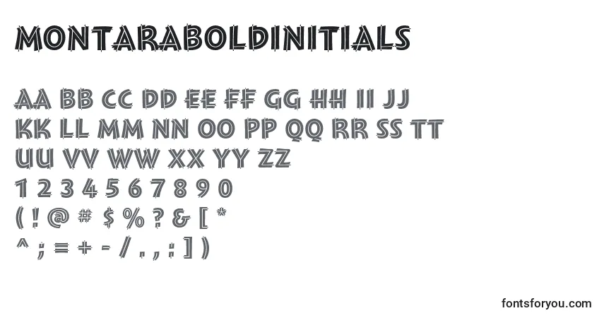 Fuente MontaraBoldinitials - alfabeto, números, caracteres especiales