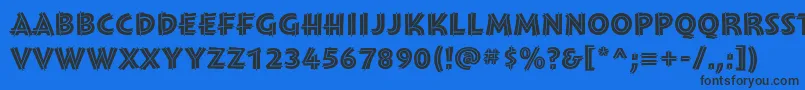 Шрифт MontaraBoldinitials – чёрные шрифты на синем фоне