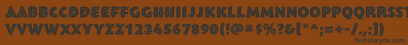 フォントMontaraBoldinitials – 黒い文字が茶色の背景にあります