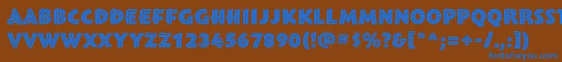 フォントMontaraBoldinitials – 茶色の背景に青い文字