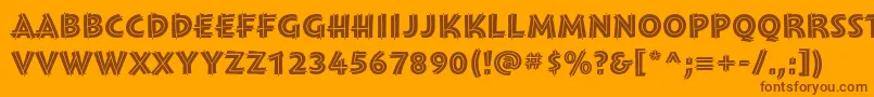 Czcionka MontaraBoldinitials – brązowe czcionki na pomarańczowym tle