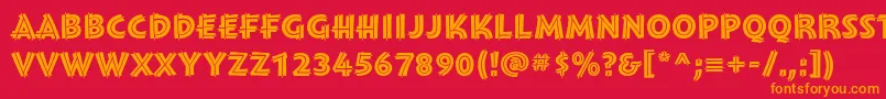 Шрифт MontaraBoldinitials – оранжевые шрифты на красном фоне