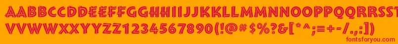 Шрифт MontaraBoldinitials – красные шрифты на оранжевом фоне