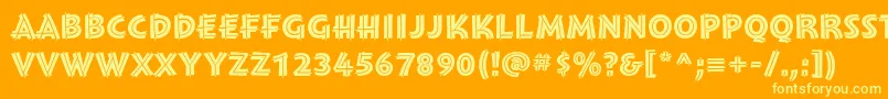 MontaraBoldinitials Font – Yellow Fonts on Orange Background