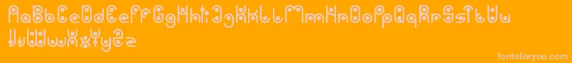 Phytoplankton Font – Pink Fonts on Orange Background