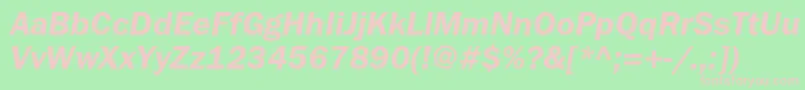 FranklingothicdemicItalic Font – Pink Fonts on Green Background