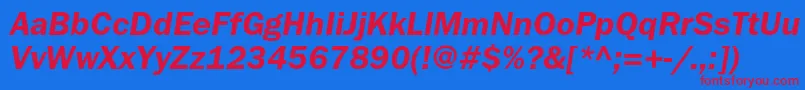 Шрифт FranklingothicdemicItalic – красные шрифты на синем фоне
