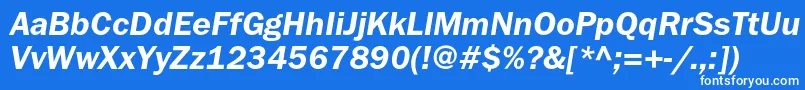 Шрифт FranklingothicdemicItalic – белые шрифты на синем фоне
