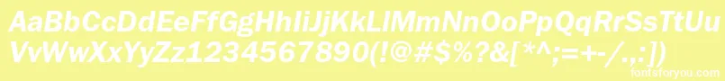 FranklingothicdemicItalic Font – White Fonts on Yellow Background