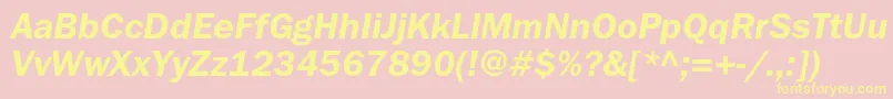 FranklingothicdemicItalic Font – Yellow Fonts on Pink Background