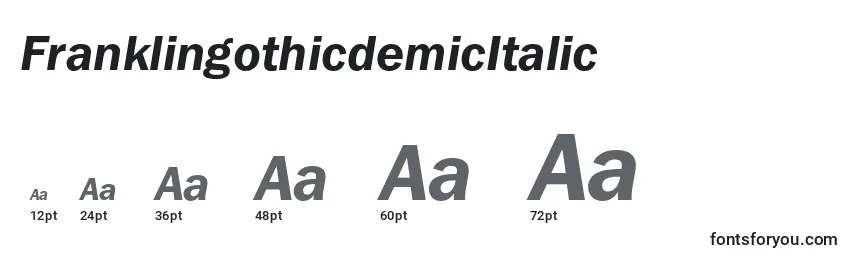 FranklingothicdemicItalic Font Sizes
