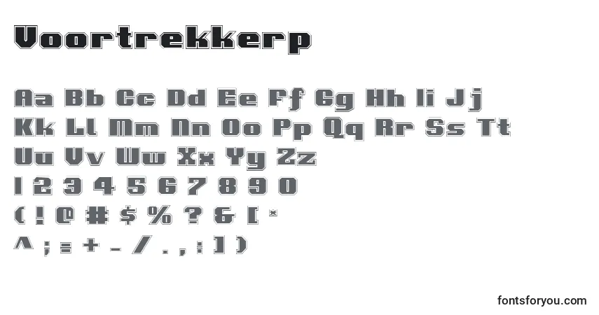 A fonte Voortrekkerp – alfabeto, números, caracteres especiais