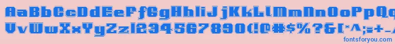 Voortrekkerp-Schriftart – Blaue Schriften auf rosa Hintergrund