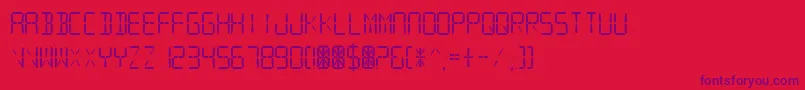 DigitalReadoutUpright Font – Purple Fonts on Red Background