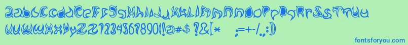 Matcha Font – Blue Fonts on Green Background