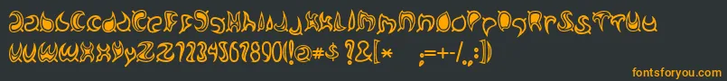 Matcha-Schriftart – Orangefarbene Schriften auf schwarzem Hintergrund