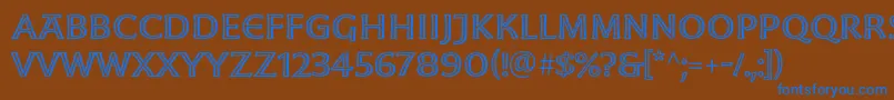 MoonglowExt Font – Blue Fonts on Brown Background
