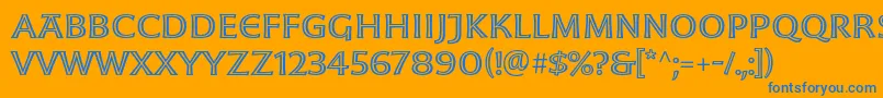 MoonglowExt Font – Blue Fonts on Orange Background