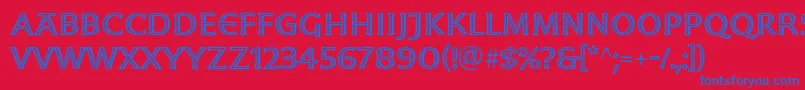 フォントMoonglowExt – 赤い背景に青い文字