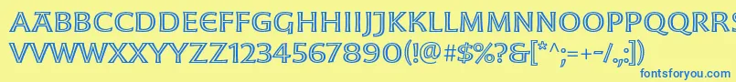 MoonglowExt Font – Blue Fonts on Yellow Background