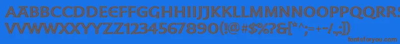 MoonglowExt Font – Brown Fonts on Blue Background