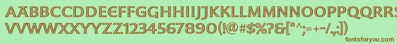 MoonglowExt-fontti – ruskeat fontit vihreällä taustalla
