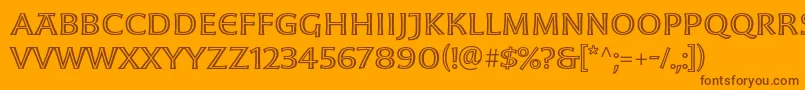 MoonglowExt Font – Brown Fonts on Orange Background