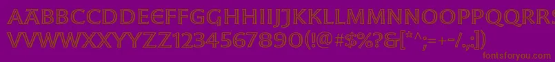 MoonglowExt-fontti – ruskeat fontit violetilla taustalla