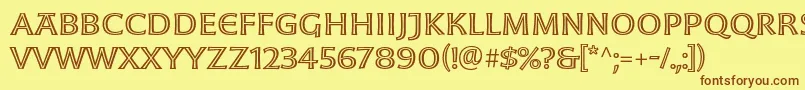 MoonglowExt Font – Brown Fonts on Yellow Background