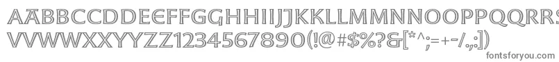 MoonglowExt-fontti – harmaat kirjasimet valkoisella taustalla