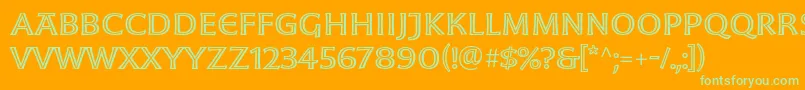 MoonglowExt Font – Green Fonts on Orange Background