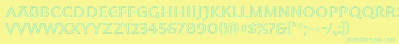 MoonglowExt Font – Green Fonts on Yellow Background