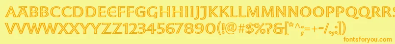 MoonglowExt Font – Orange Fonts on Yellow Background