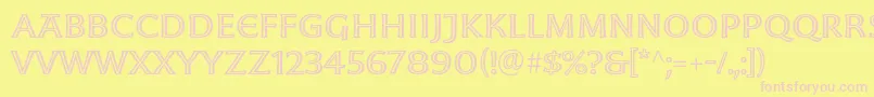 MoonglowExt-Schriftart – Rosa Schriften auf gelbem Hintergrund