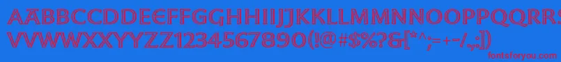 MoonglowExt Font – Red Fonts on Blue Background