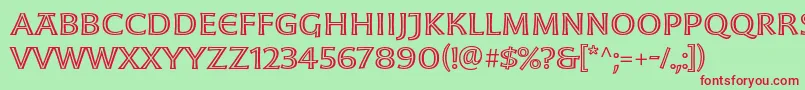 MoonglowExt-fontti – punaiset fontit vihreällä taustalla