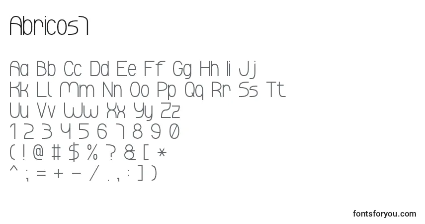 A fonte Abricos7 – alfabeto, números, caracteres especiais
